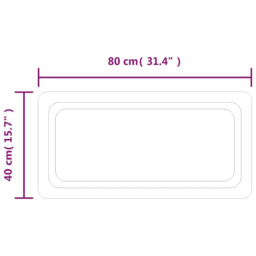 LED Bathroom Mirror, 80x40cm