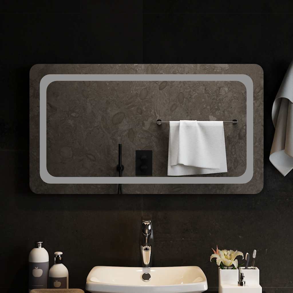 Bathroom LED mirror, 90x50cm