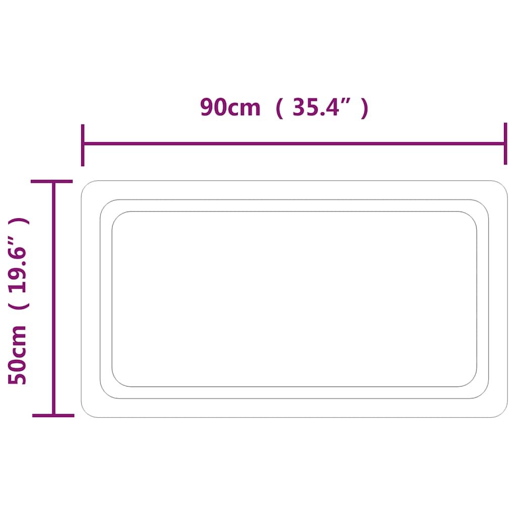 Bathroom LED mirror, 90x50cm