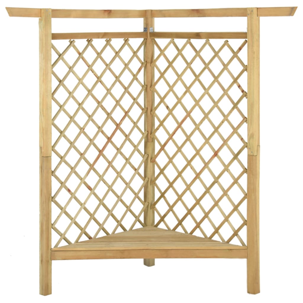 Stūra pergola ar soliņu, 166x81x174cm, impregnēta priede