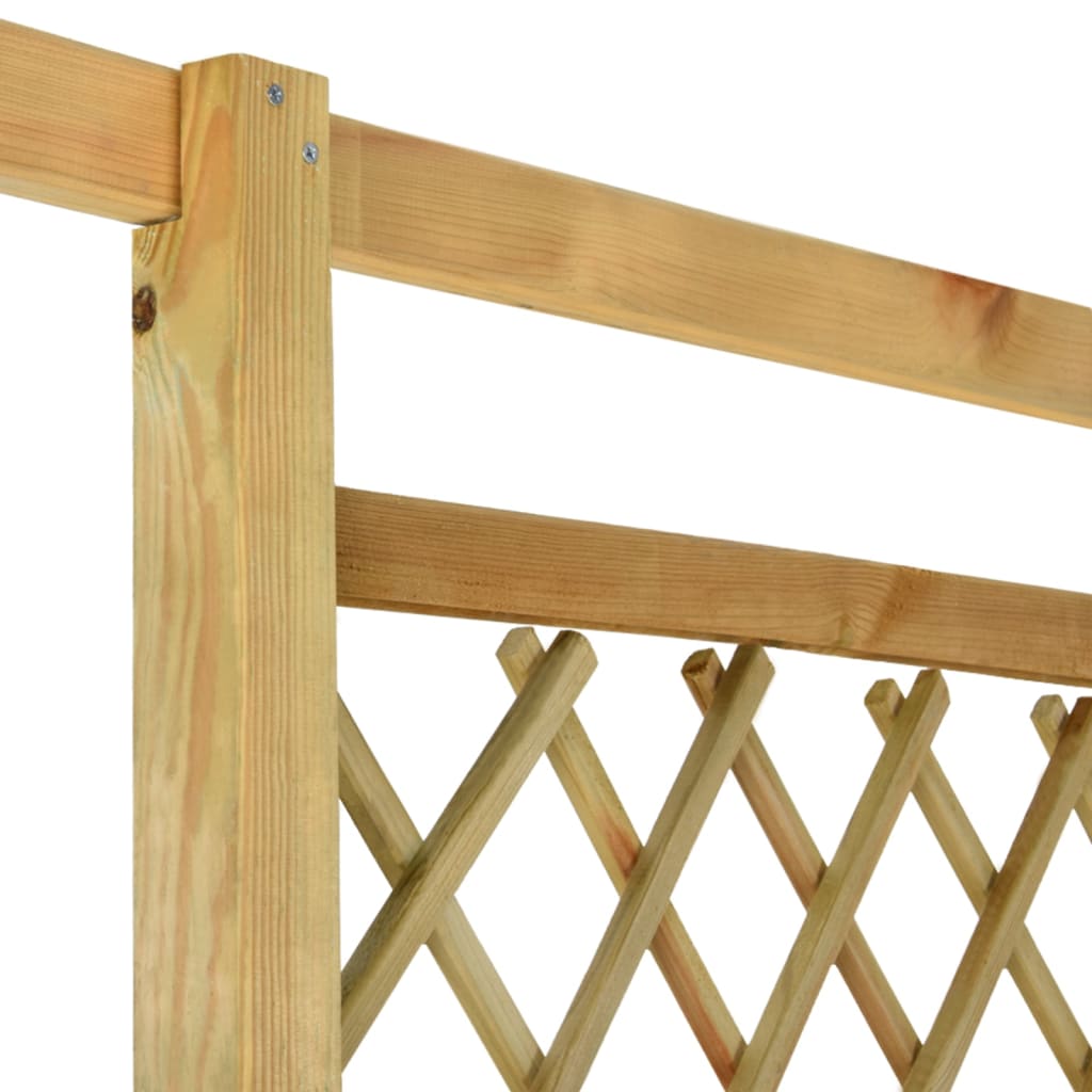 Stūra pergola ar soliņu, 166x81x174cm, impregnēta priede