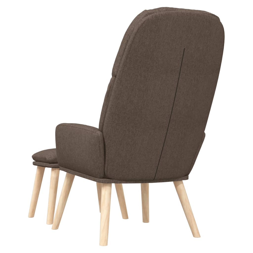 Poilsio kėdė su taburete, taupe spalvos, audinys