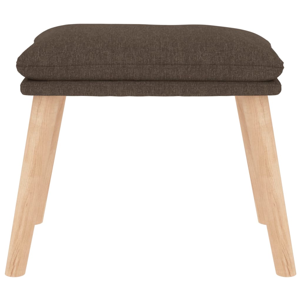 Poilsio kėdė su taburete, taupe spalvos, audinys