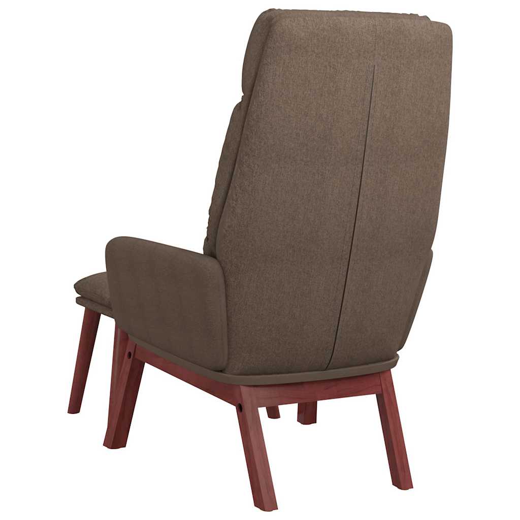 Poilsio kėdė su taburete, taupe spalvos, audinys
