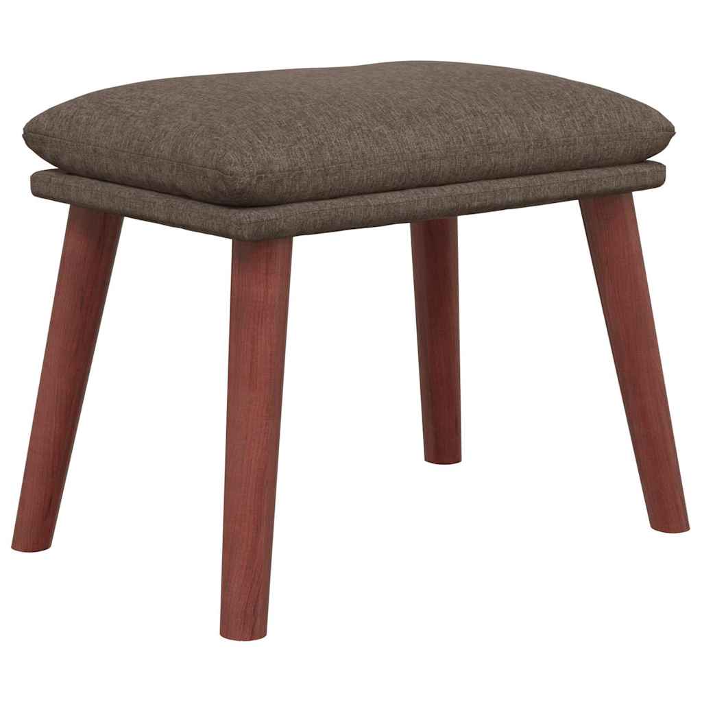 Poilsio kėdė su taburete, taupe spalvos, audinys
