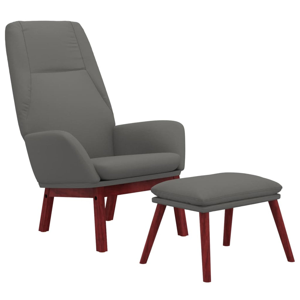 Poilsio kėdė su pakoja, šviesiai pilkos spalvos, audinys