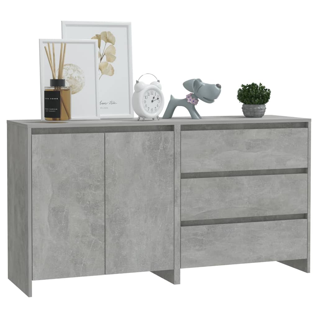 Side cabinet, 2-piece, concrete grey, engineered wood