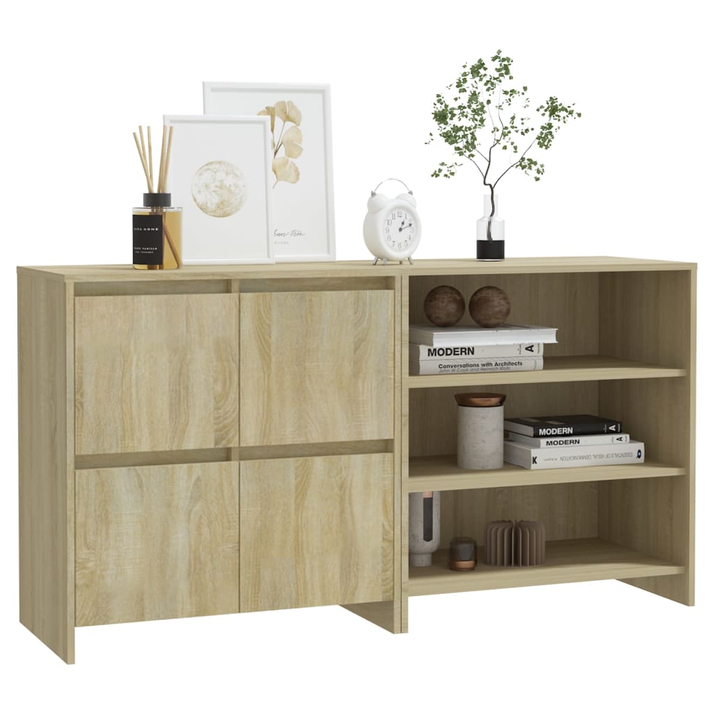 Sideboard, 2-part, oak colour, engineered wood
