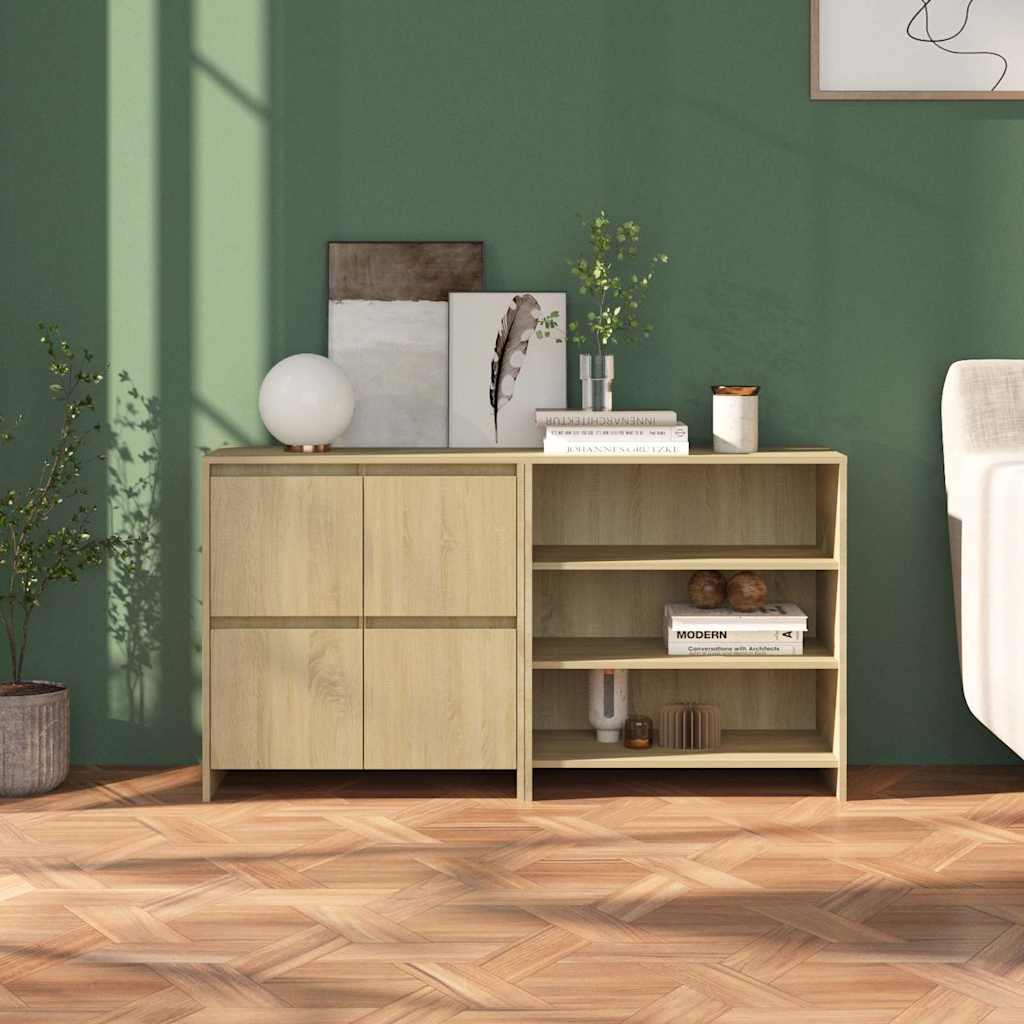 Sideboard, 2-part, oak colour, engineered wood