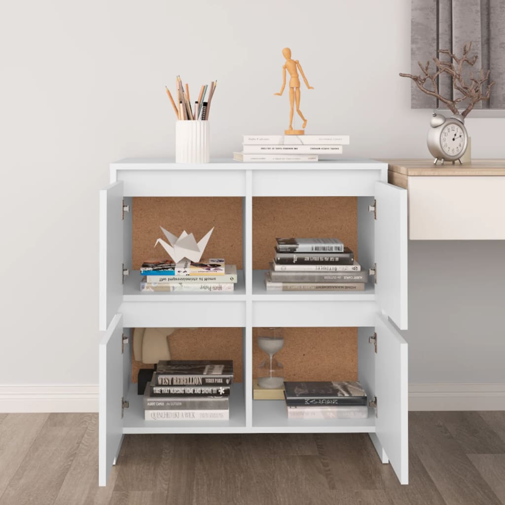 Sideboards, 2 pcs., white, 70x41x75cm, particle board