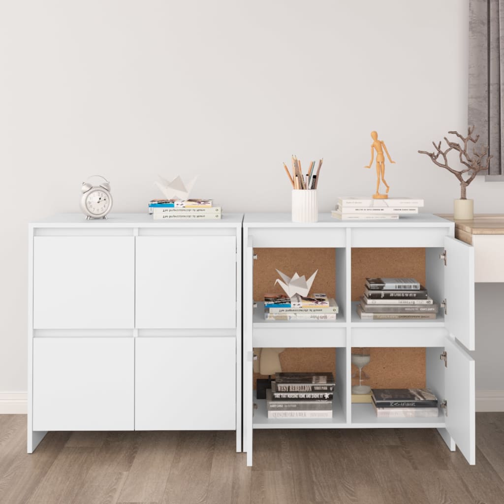 Sideboards, 2 pcs., white, 70x41x75cm, particle board