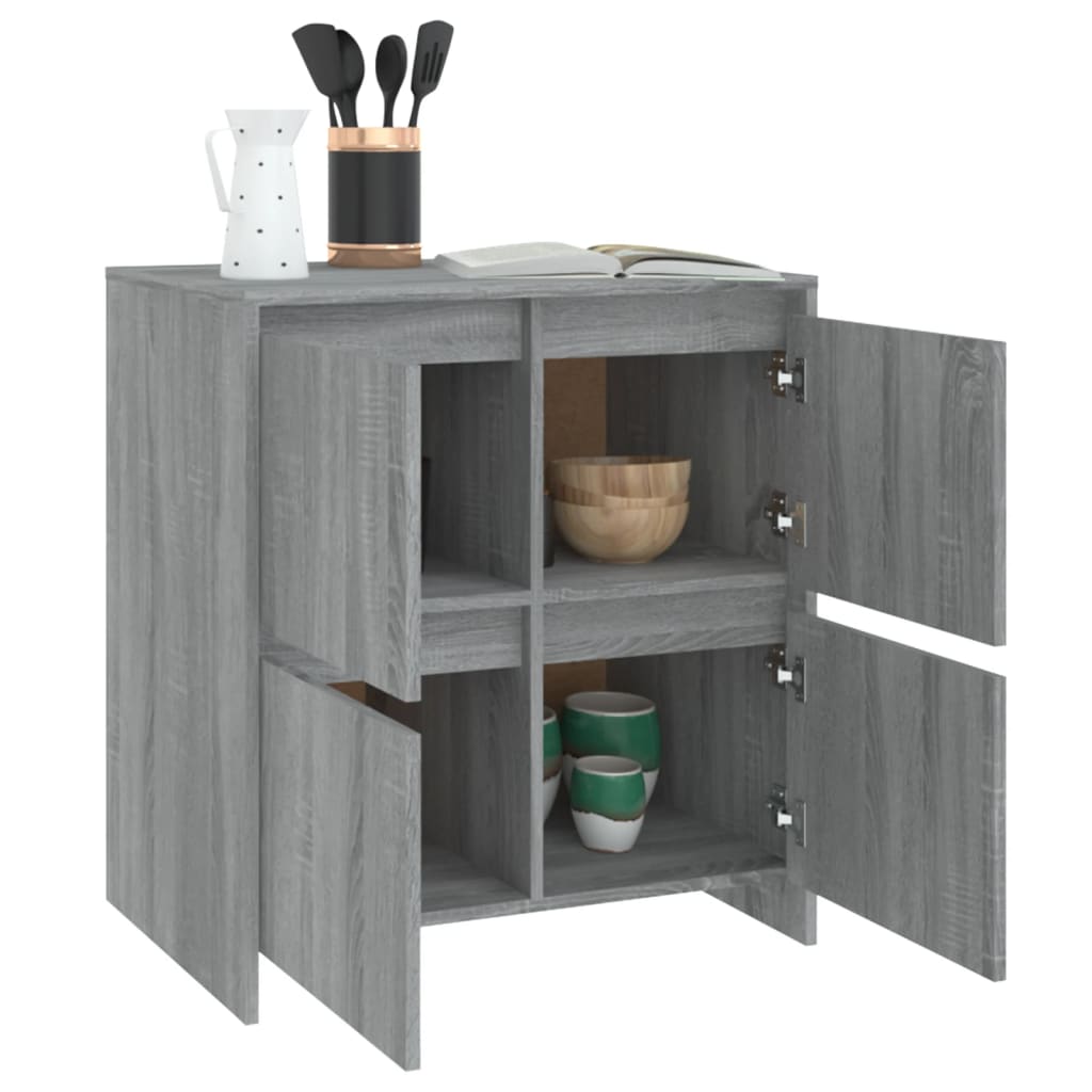 Sideboards, 2 pcs., grey oak, 70x41x75cm, particleboard