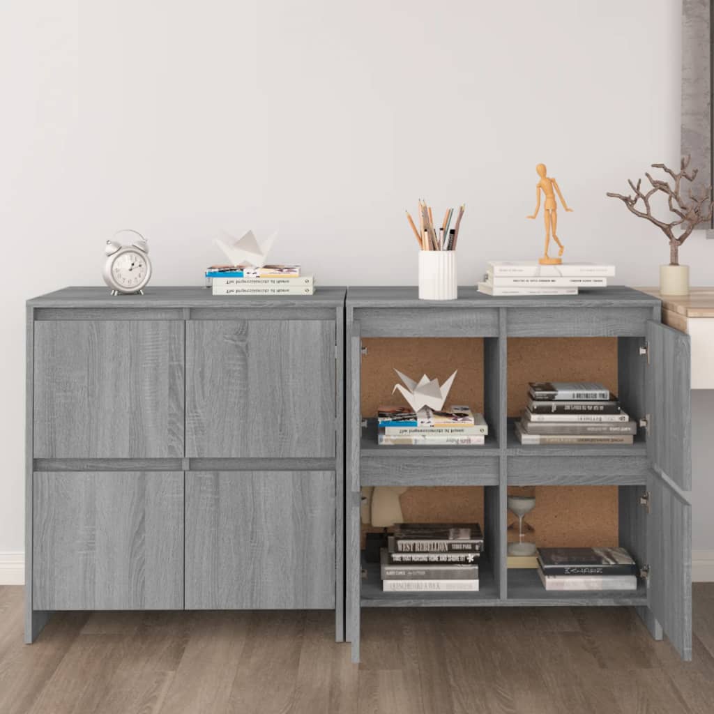 Sideboards, 2 pcs., grey oak, 70x41x75cm, particleboard