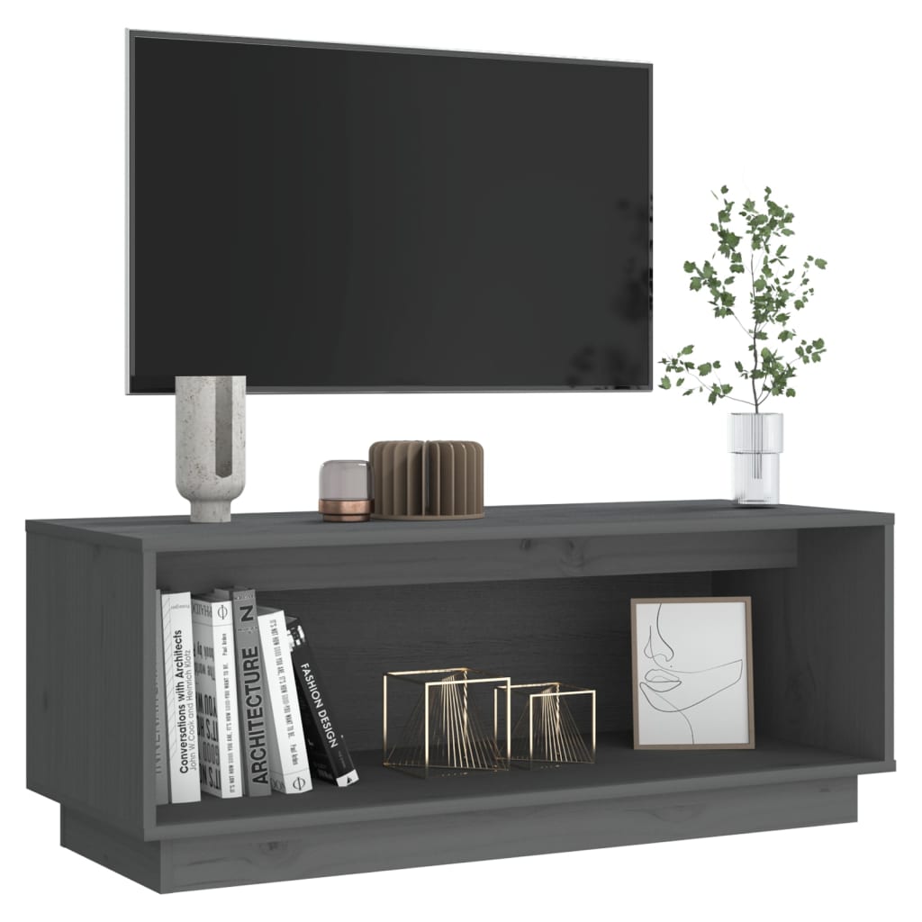 TV cabinet, grey, 90x35x35cm, solid pine