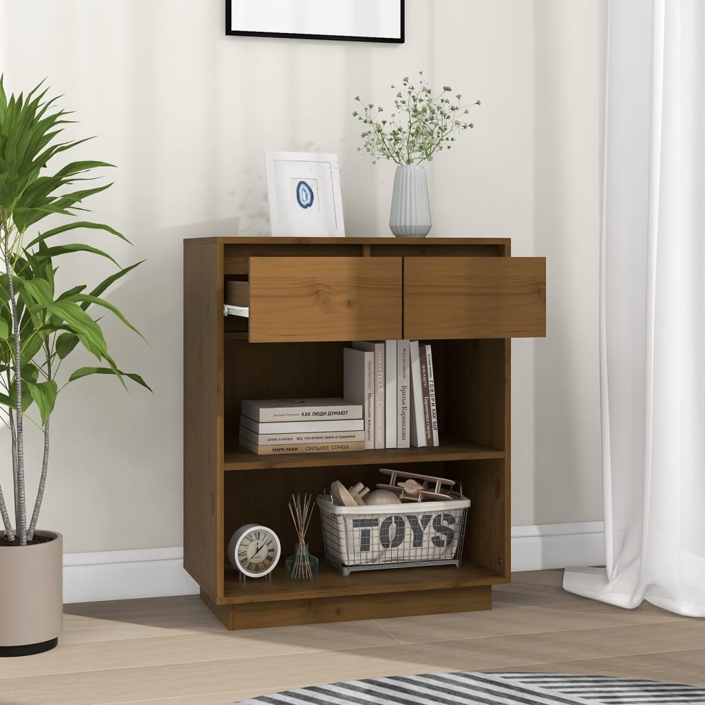 Console table, honey brown, 60x34x75cm, solid pine