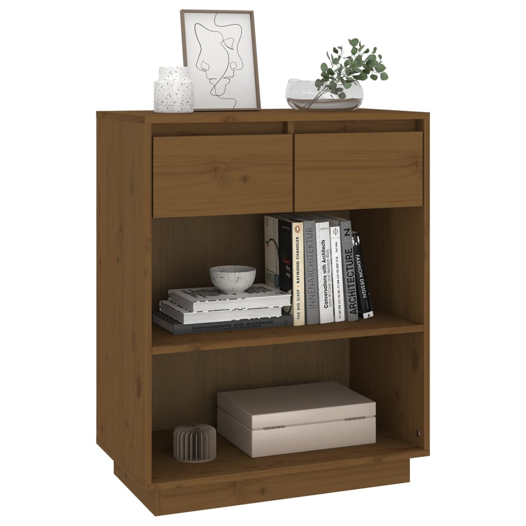 Console table, honey brown, 60x34x75cm, solid pine