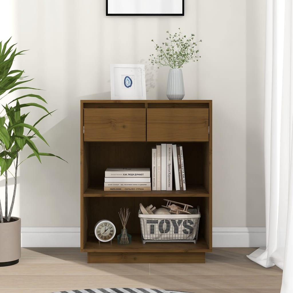Console table, honey brown, 60x34x75cm, solid pine
