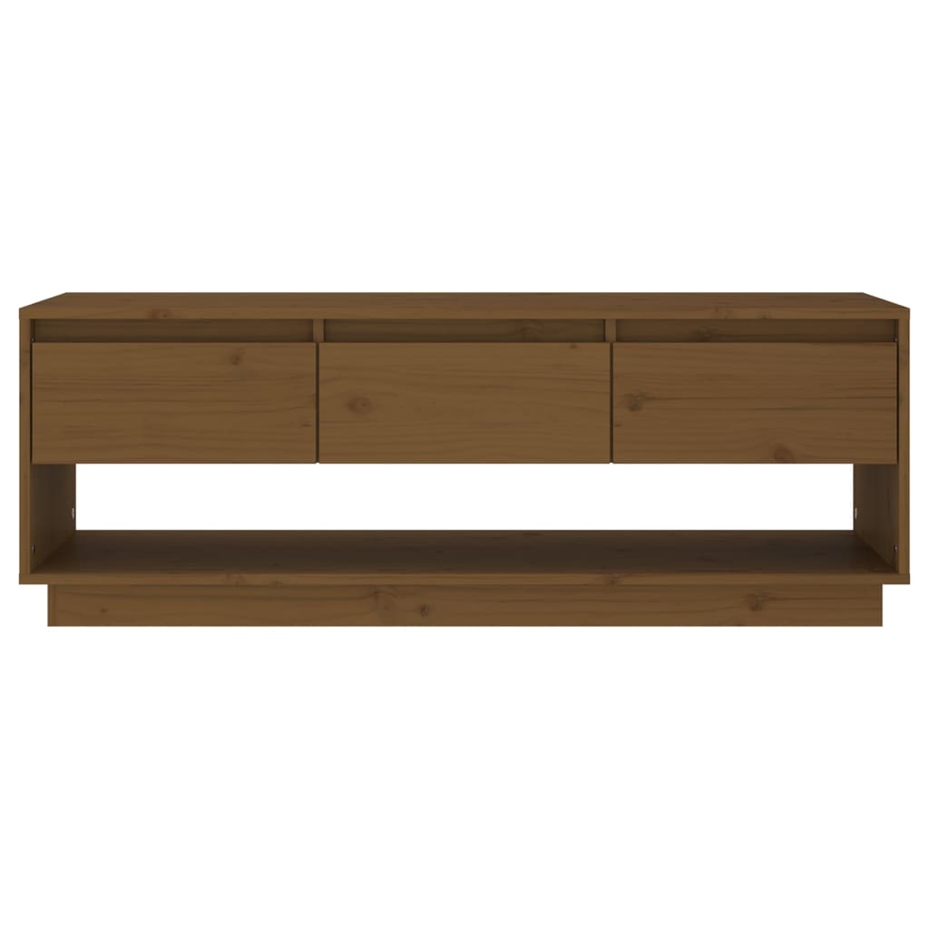 TV cabinet, honey brown, 110.5x34x40cm, pine