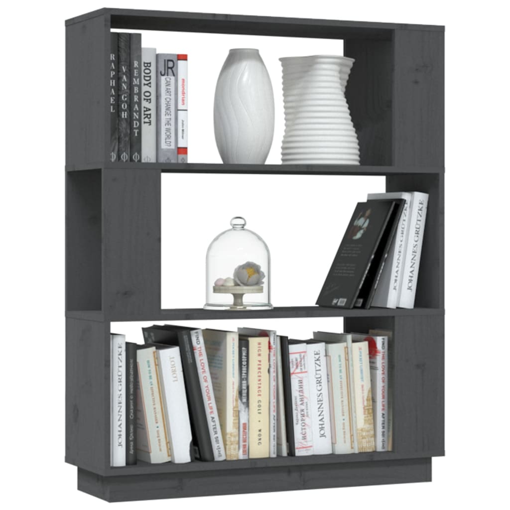 Bookcase/room divider, grey, 80x25x101cm, pine