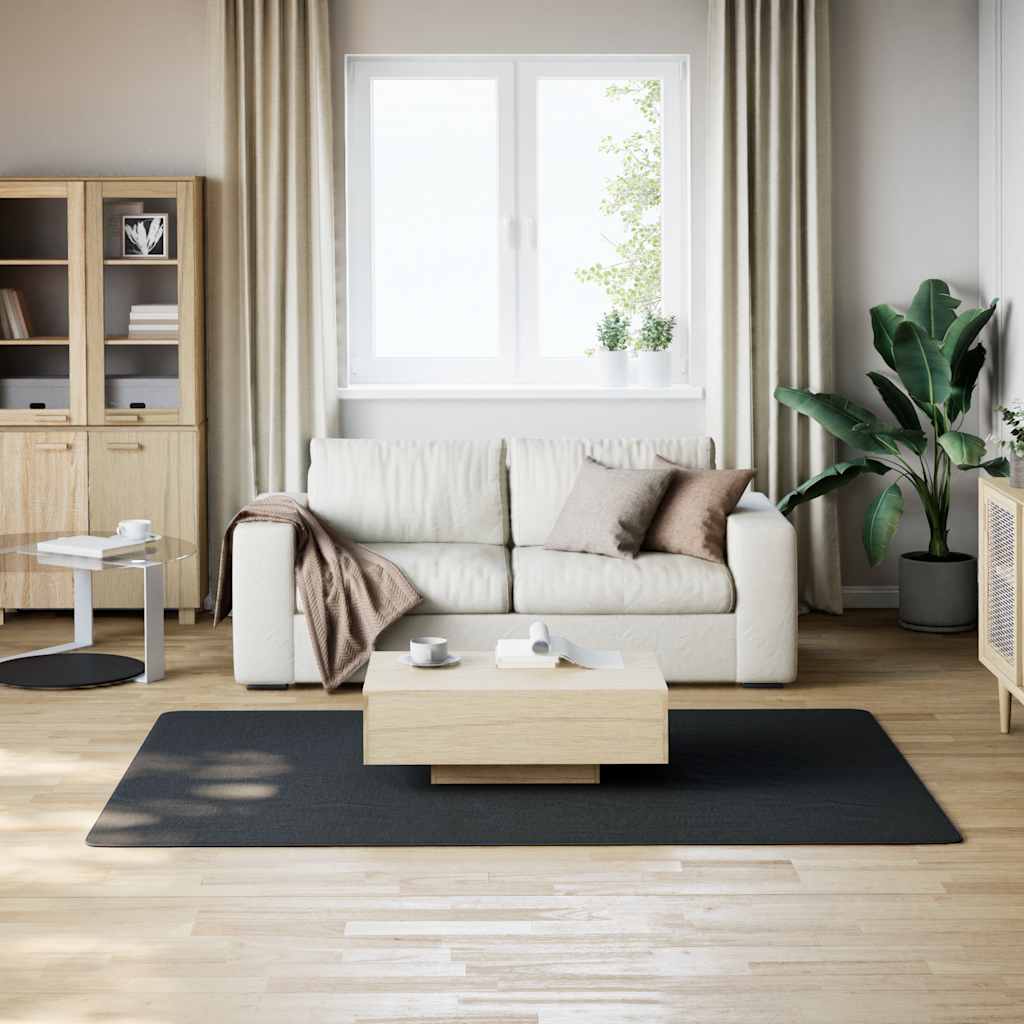 Carpet, black, 160x230cm, washable, short pile