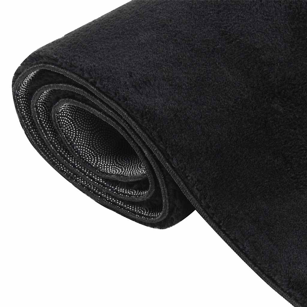 Carpet, black, 160x230cm, washable, short pile