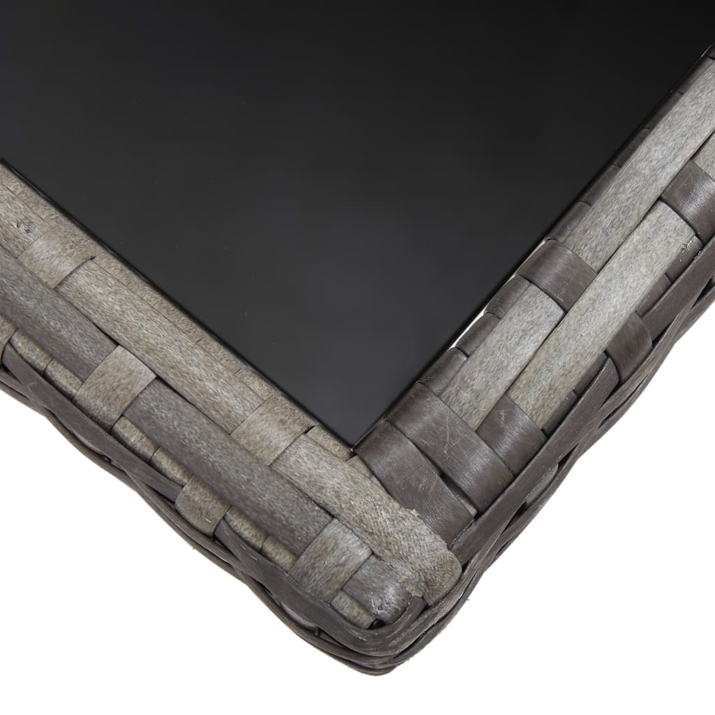 Sodo stalas, pilkos spalvos, 170x80x74cm, poliratanas