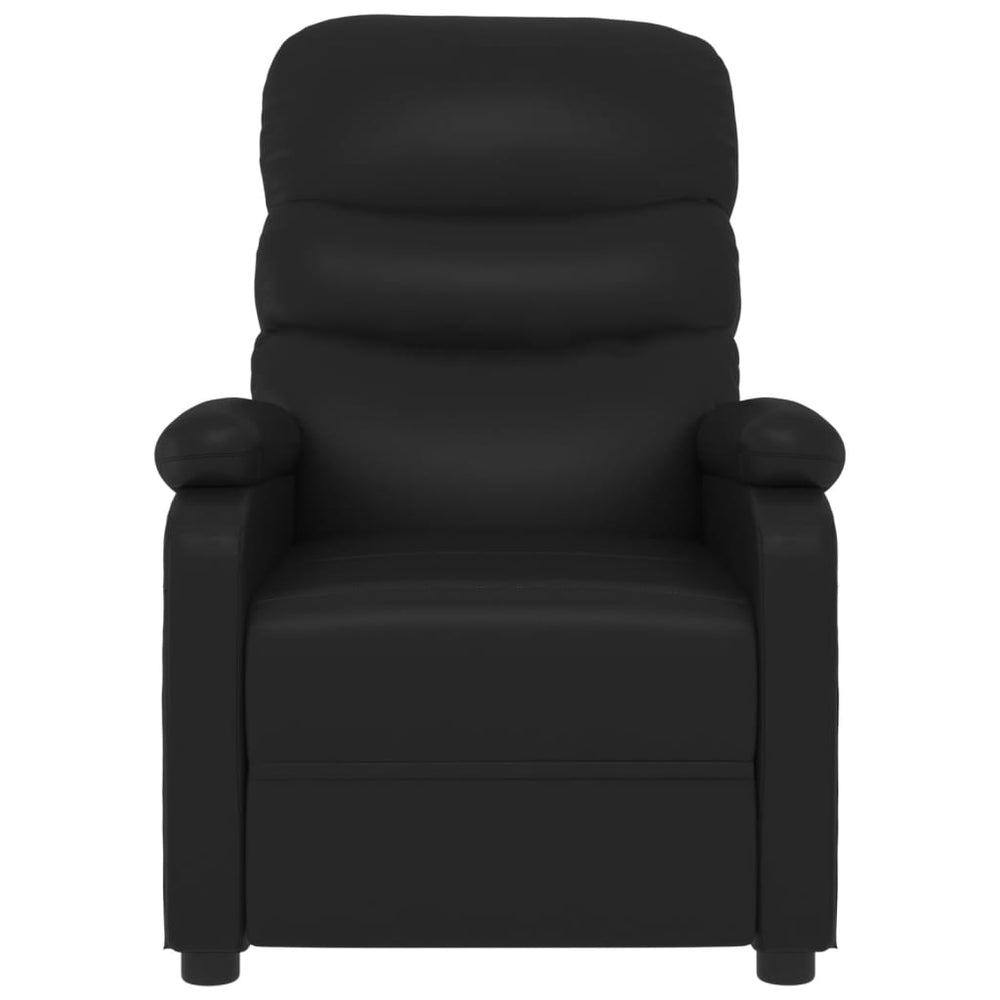 Recliner, black, faux leather