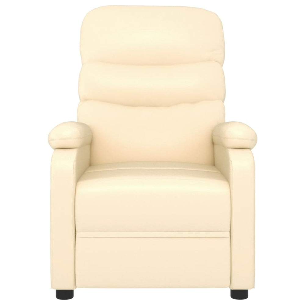 Recliner, cream, faux leather
