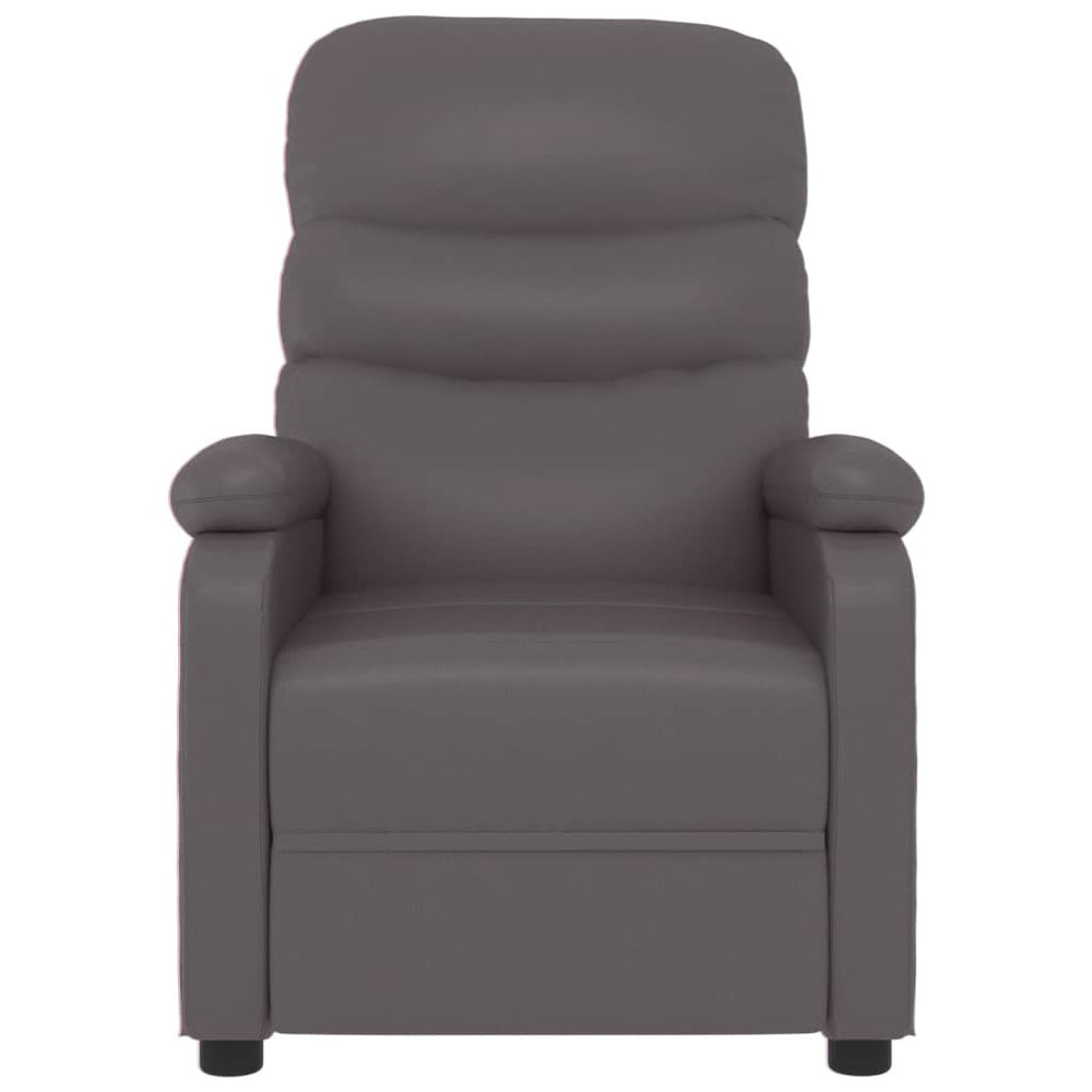Recliner, grey, artificial leather