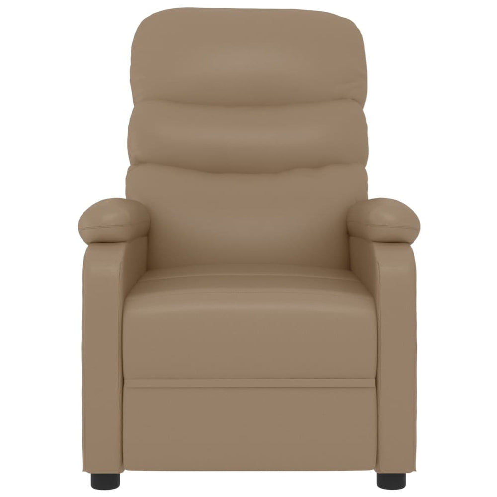 Recliner, cappuccino color, artificial leather