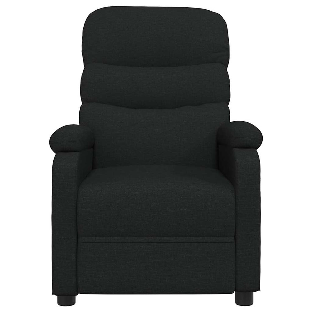 Recliner, black, fabric