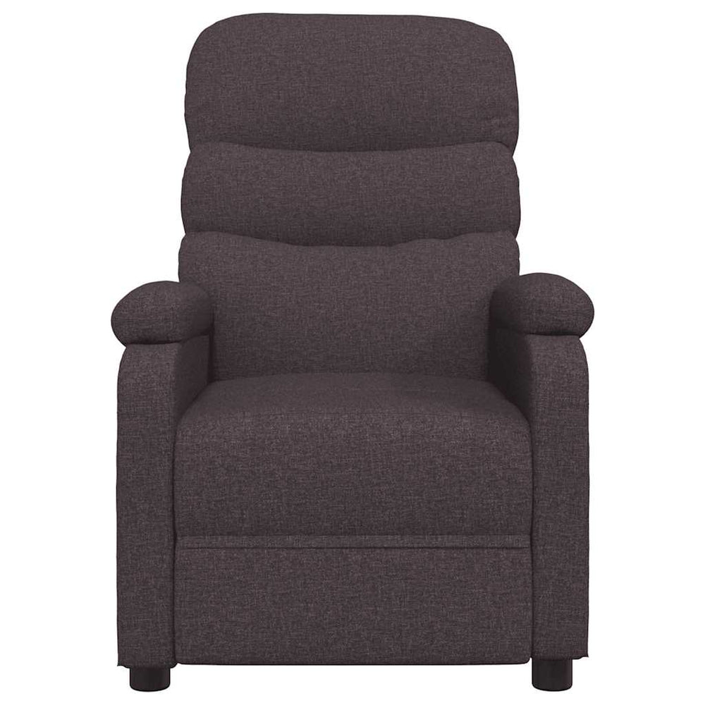 Recliner, dark brown, fabric