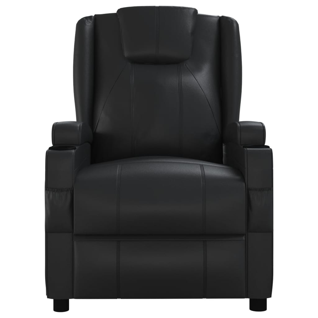 Massage chair, black, artificial leather