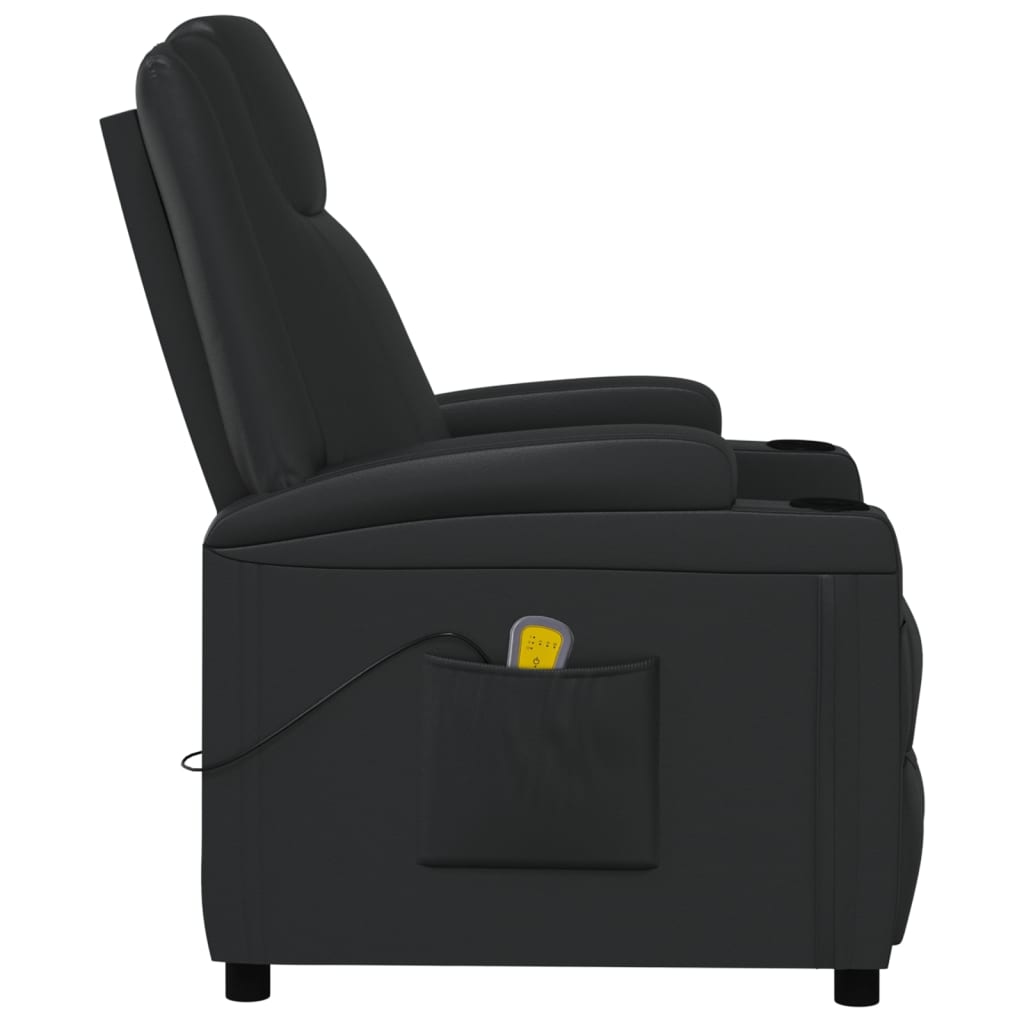 Massage chair, black, artificial leather