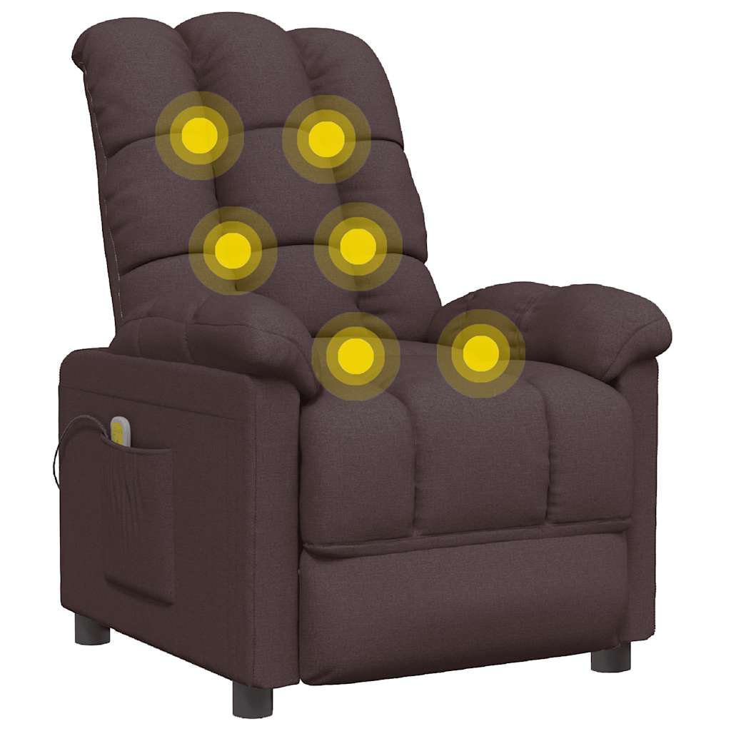 Masāžas krēsls, tumši brūnā krāsā, audums