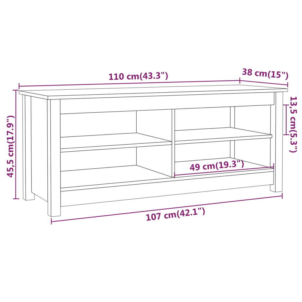 Suoliukas batams, medaus ruda, 110x38x45,5cm, pušies masyvas