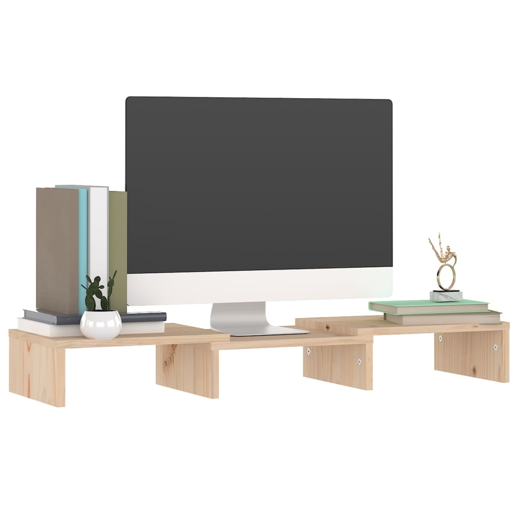 Monitoriaus stovas, 60x24x10,5cm, pušies medienos masyvas