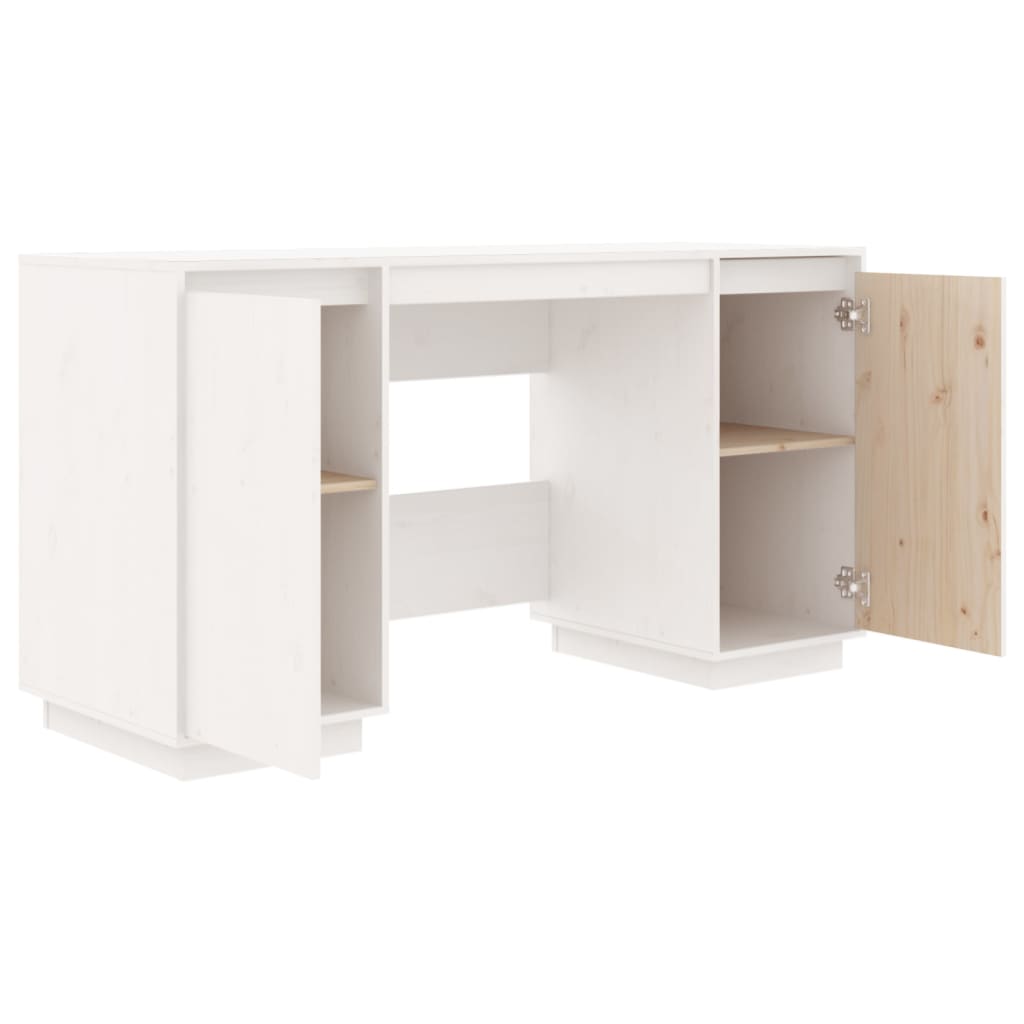 Desk, white, 140x50x75cm, solid pine