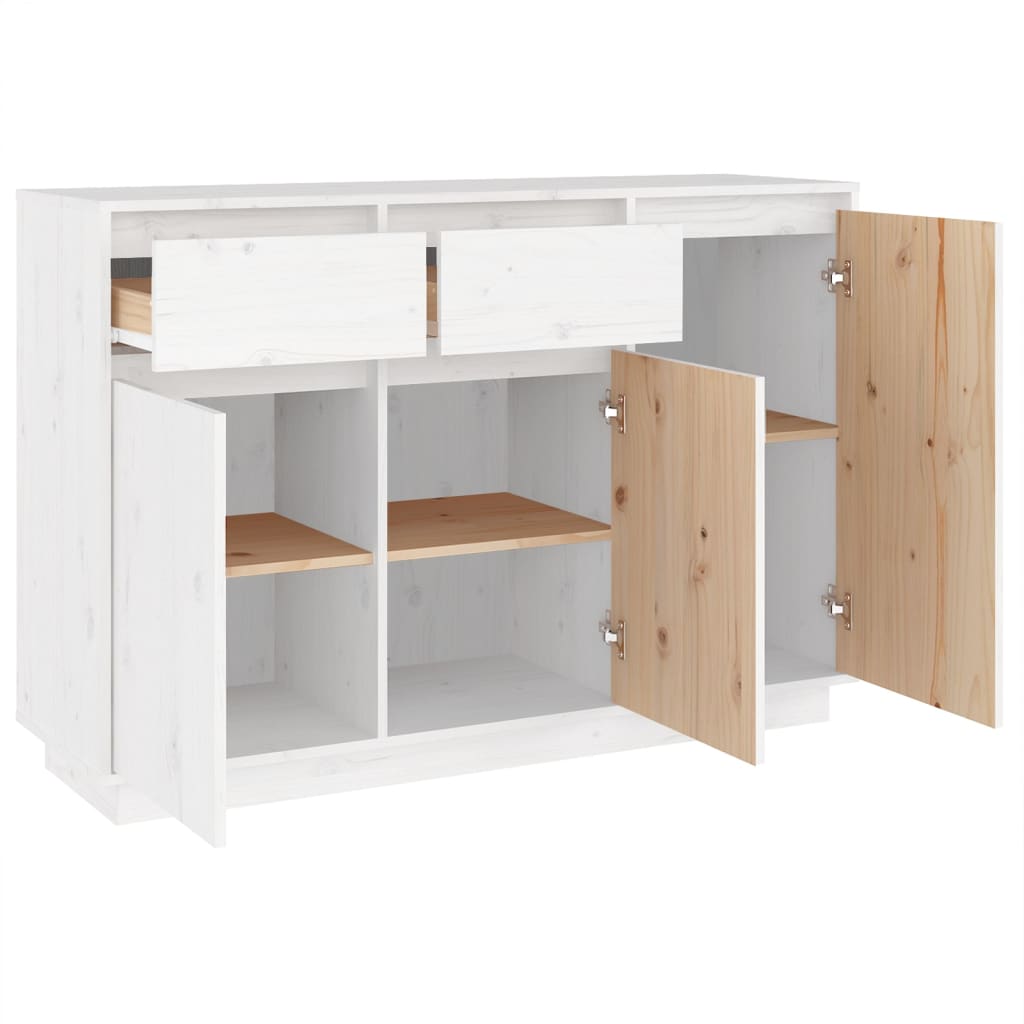 Sideboard, white, 110x34x75cm, solid pine