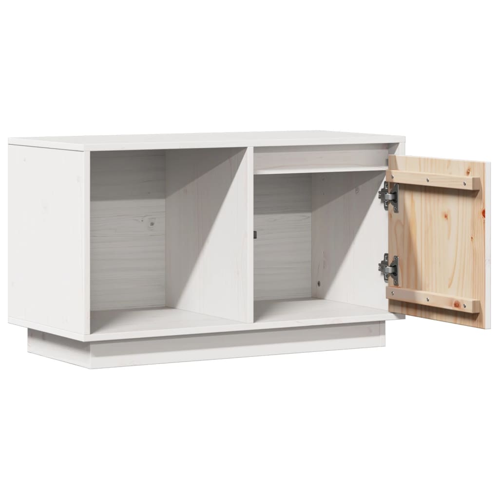 TV bench, white, 74x35x44cm, solid pine
