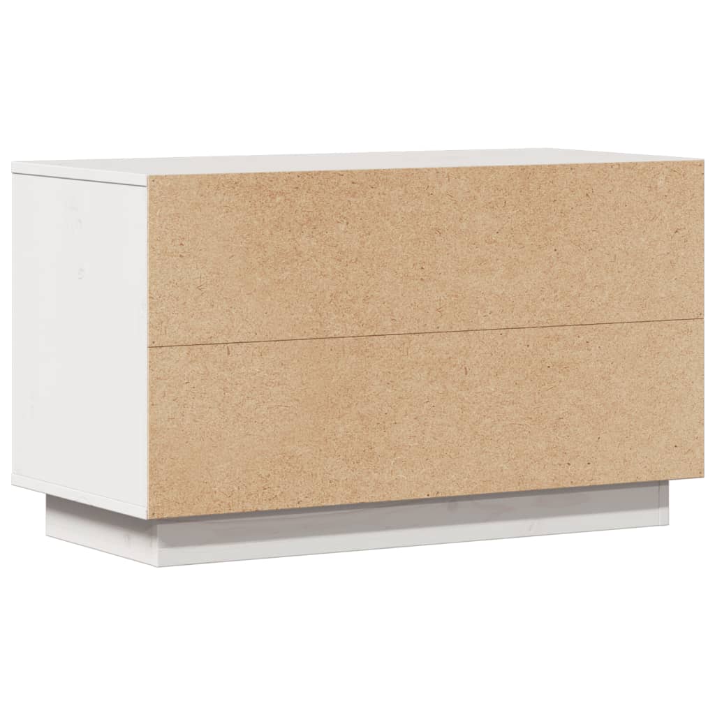 TV bench, white, 74x35x44cm, solid pine