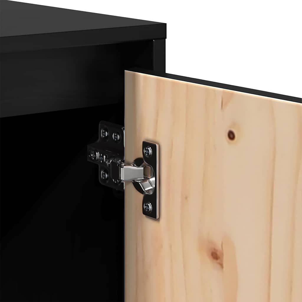 TV cabinet, black, 74x35x44cm, solid pine