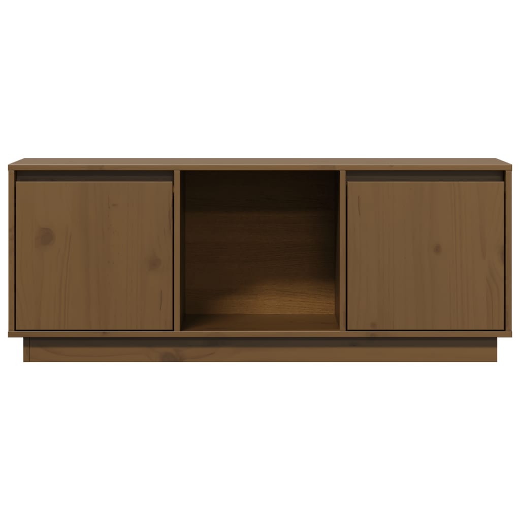 TV cabinet, honey brown, 110.5x35x44cm, pine
