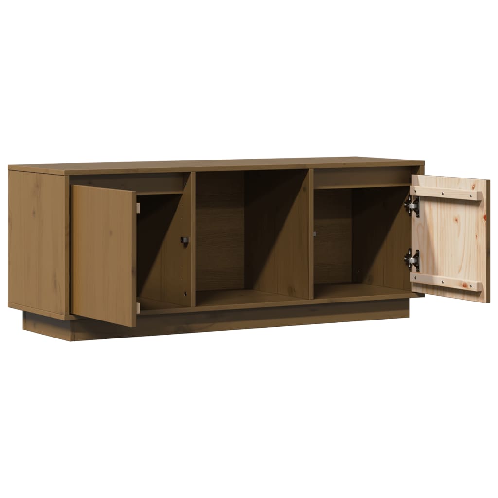 TV cabinet, honey brown, 110.5x35x44cm, pine
