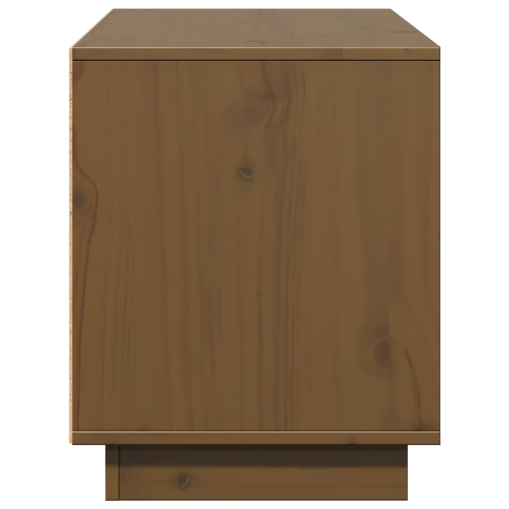 TV cabinet, honey brown, 110.5x35x44cm, pine