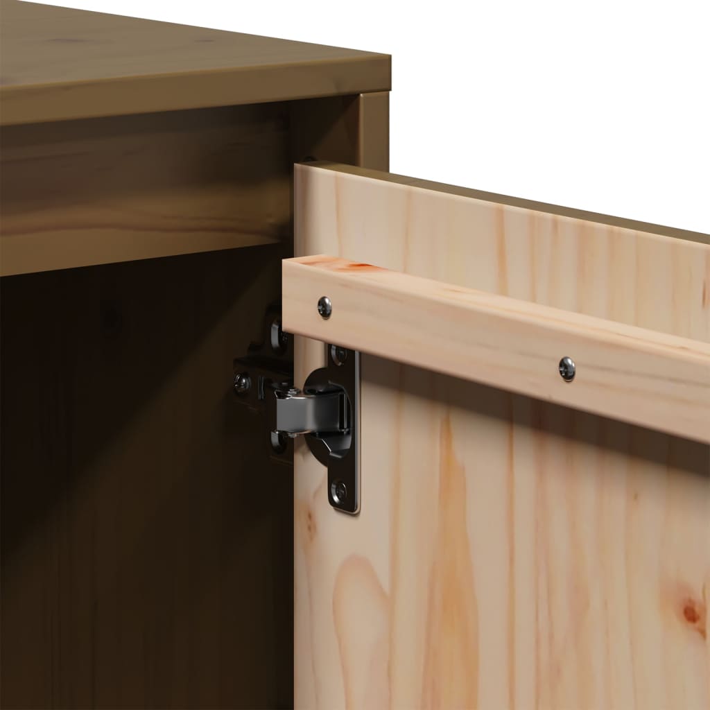 TV cabinet, honey brown, 110.5x35x44cm, pine