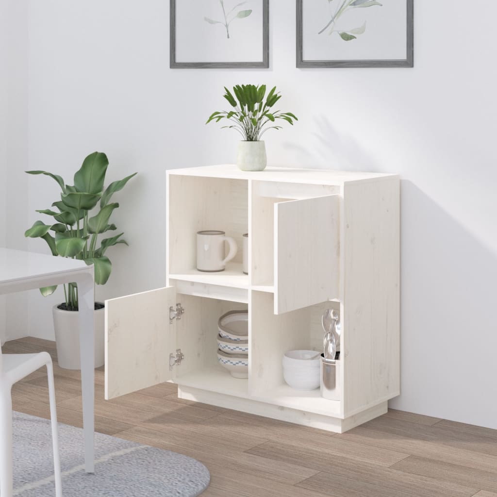 Sideboard, white, 74x35x80cm, solid pine