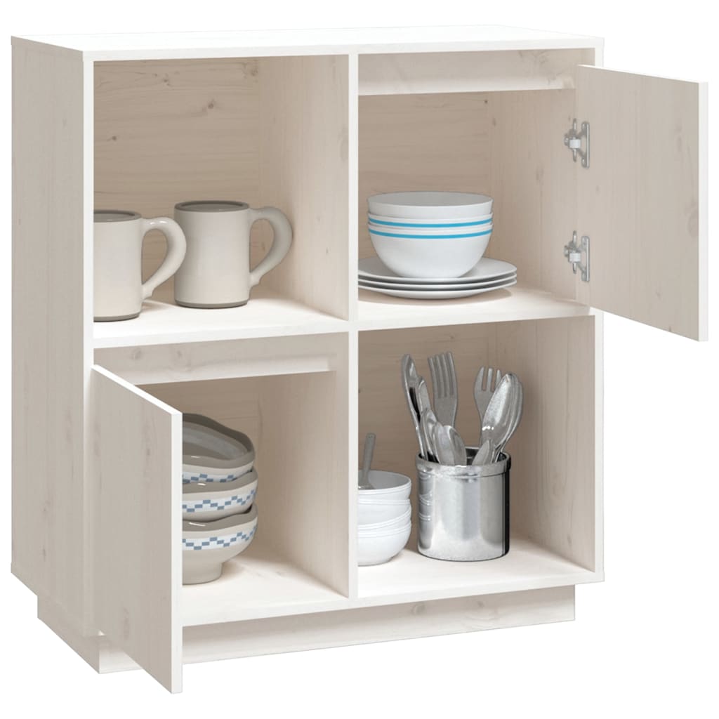 Sideboard, white, 74x35x80cm, solid pine