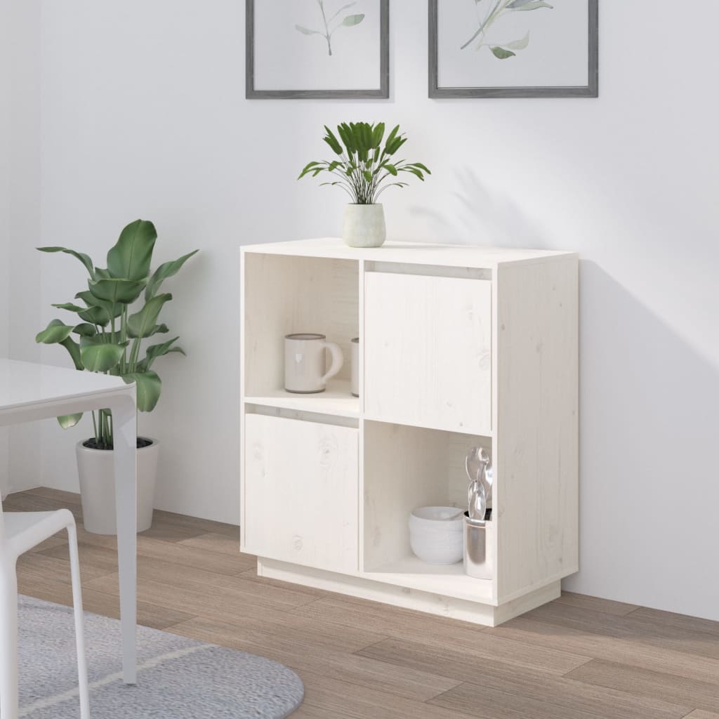 Sideboard, white, 74x35x80cm, solid pine