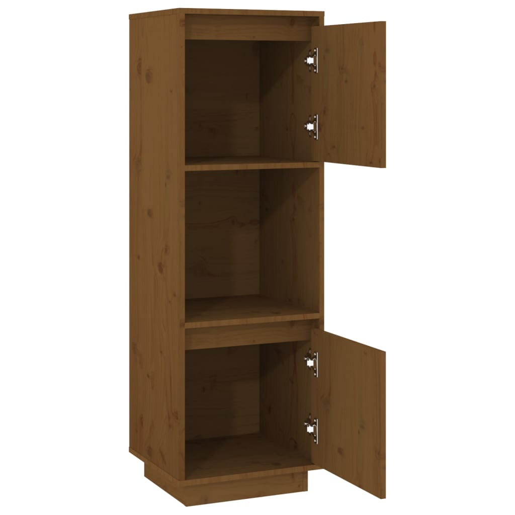 Chest of drawers, honey brown, 38x35x117cm, solid pine wood